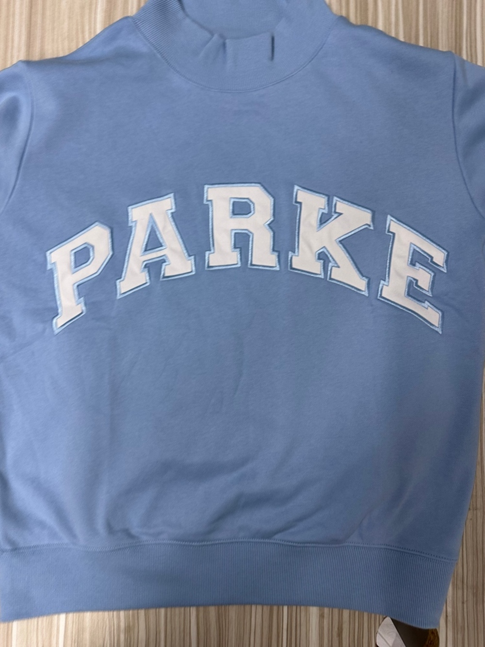 Parke Lettered Light Blue Crewneck Sweatshirt - Picture 3 of 8